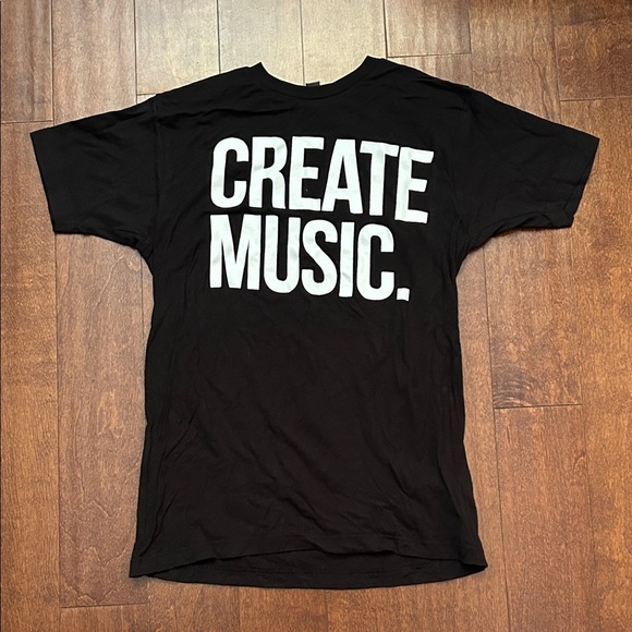Aspire and Create Unisex Black 'Create Music' Graphic Tee, Size Small, NWOT - Picture 1 of 7